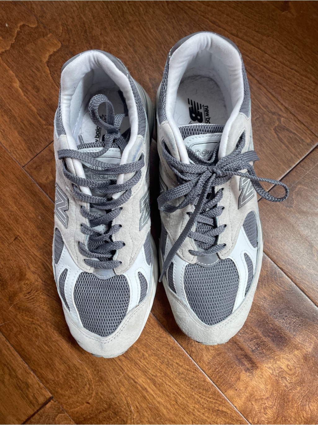 New Balance Gray & White Athletic Sneakers